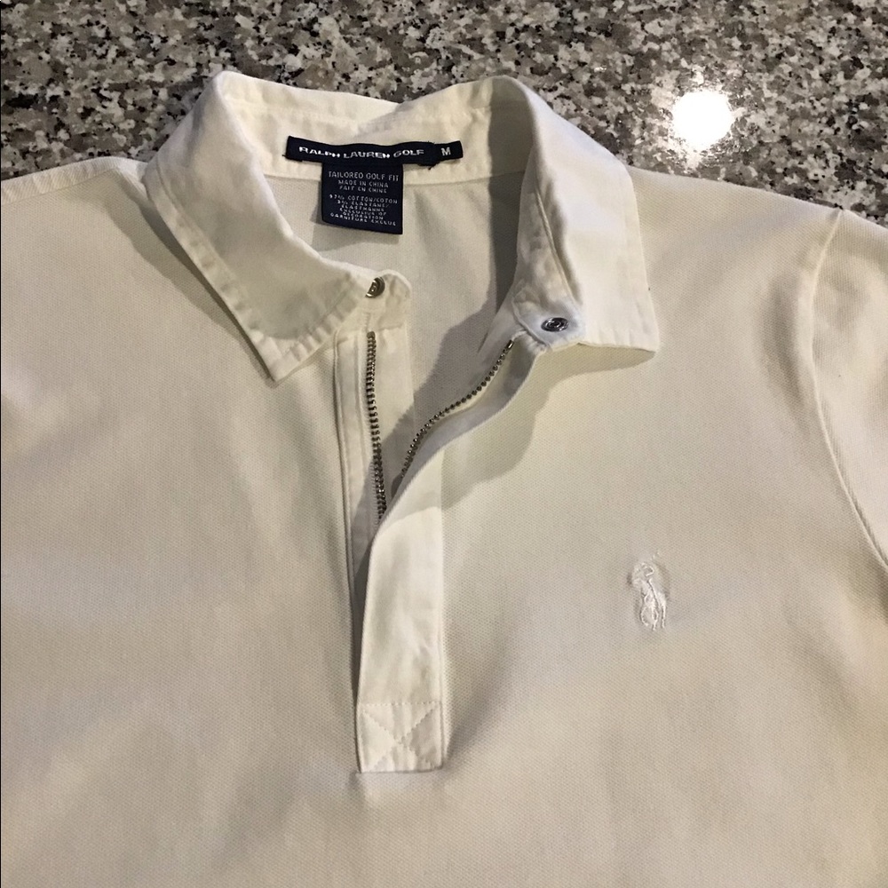 Ivory🌼RALPH LAUREN GOLF🌼Zip Polo Shirt in Medium